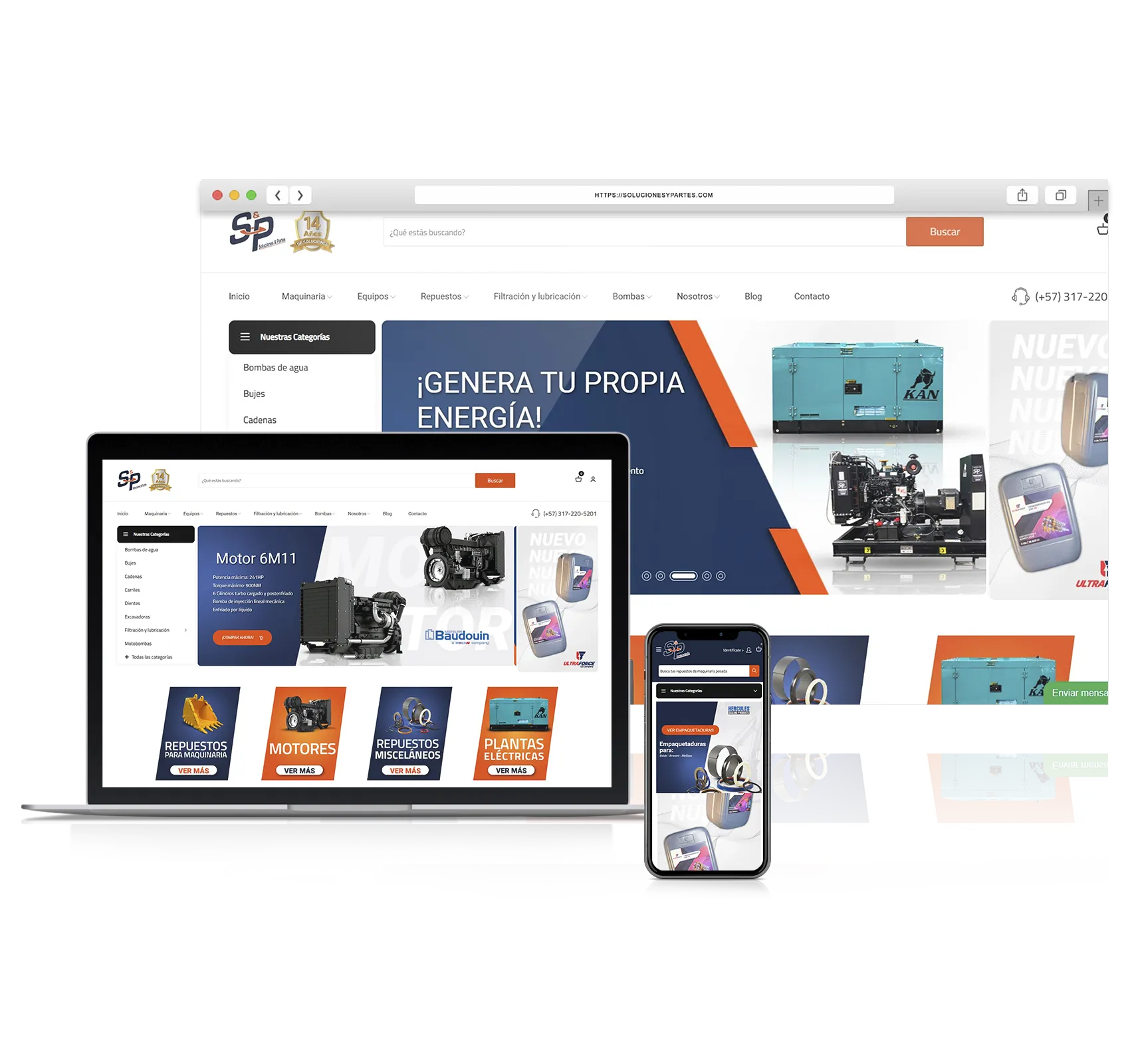 Mockup Soluciones y Partes