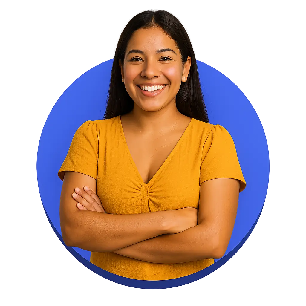 Persona en circulo sonriendo